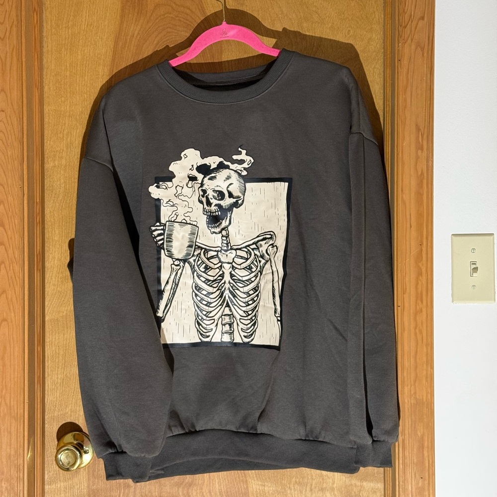 Skeleton Graphic Dark Gray Sweater